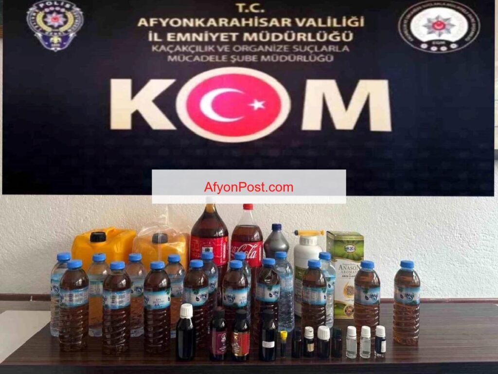 Afyonkarahisar’da Kaçak Alkol Operasyonu: 21 Litre Kaçak Alkol Ele Geçirildi